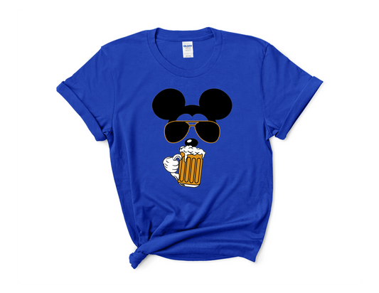 Mickey Drinking Beer Tee
