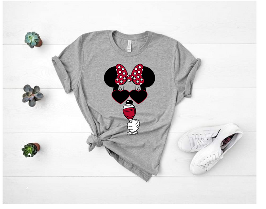 MINNIE DRINKING WINE TEE